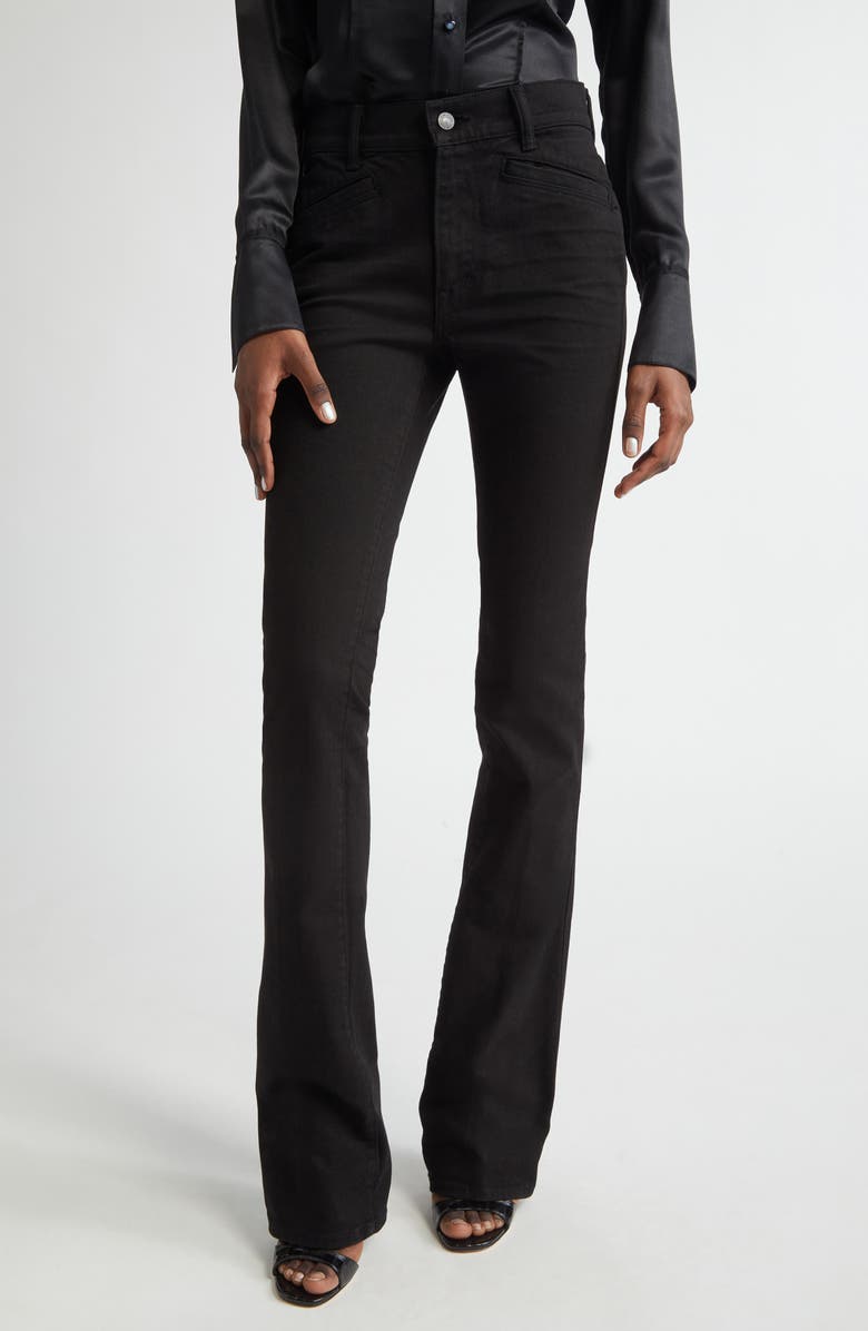 TOM FORD Cotton Stretch Twill Flare Leg Pants, Main, color, 