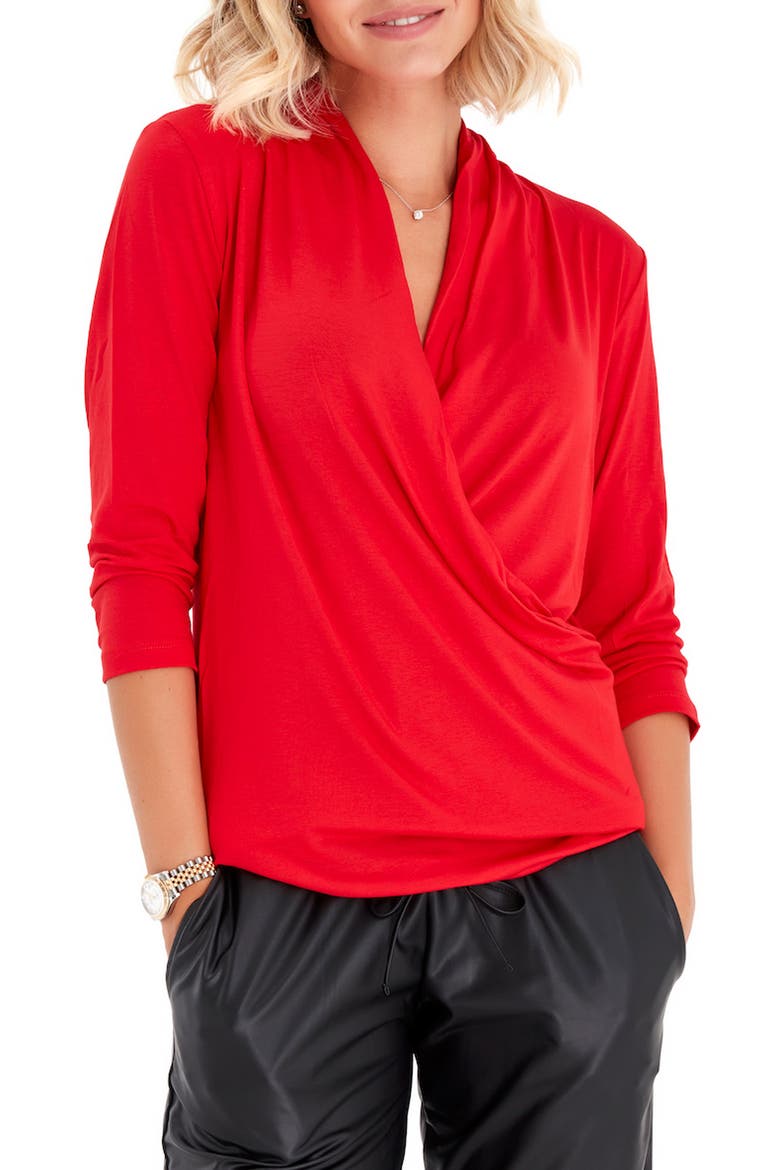 Pure Maternity/Nursing Top, Main, color, RED