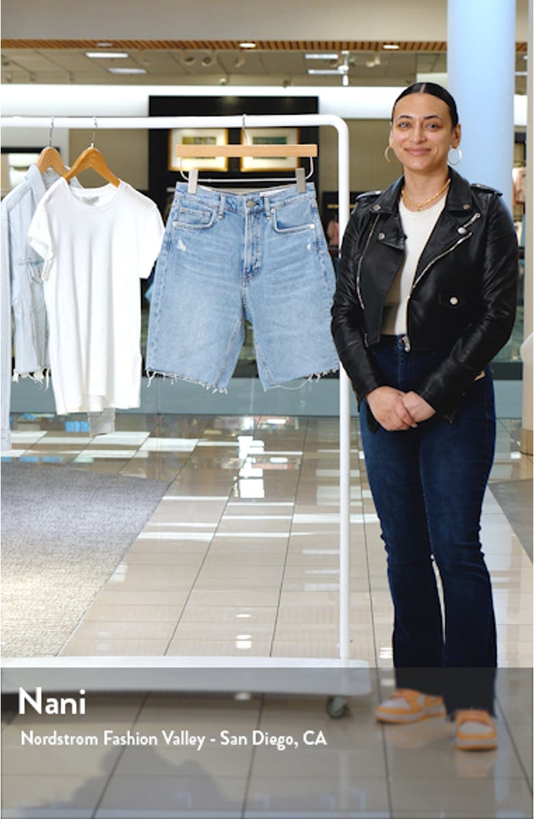 Raw Hem Denim Bermuda Shorts