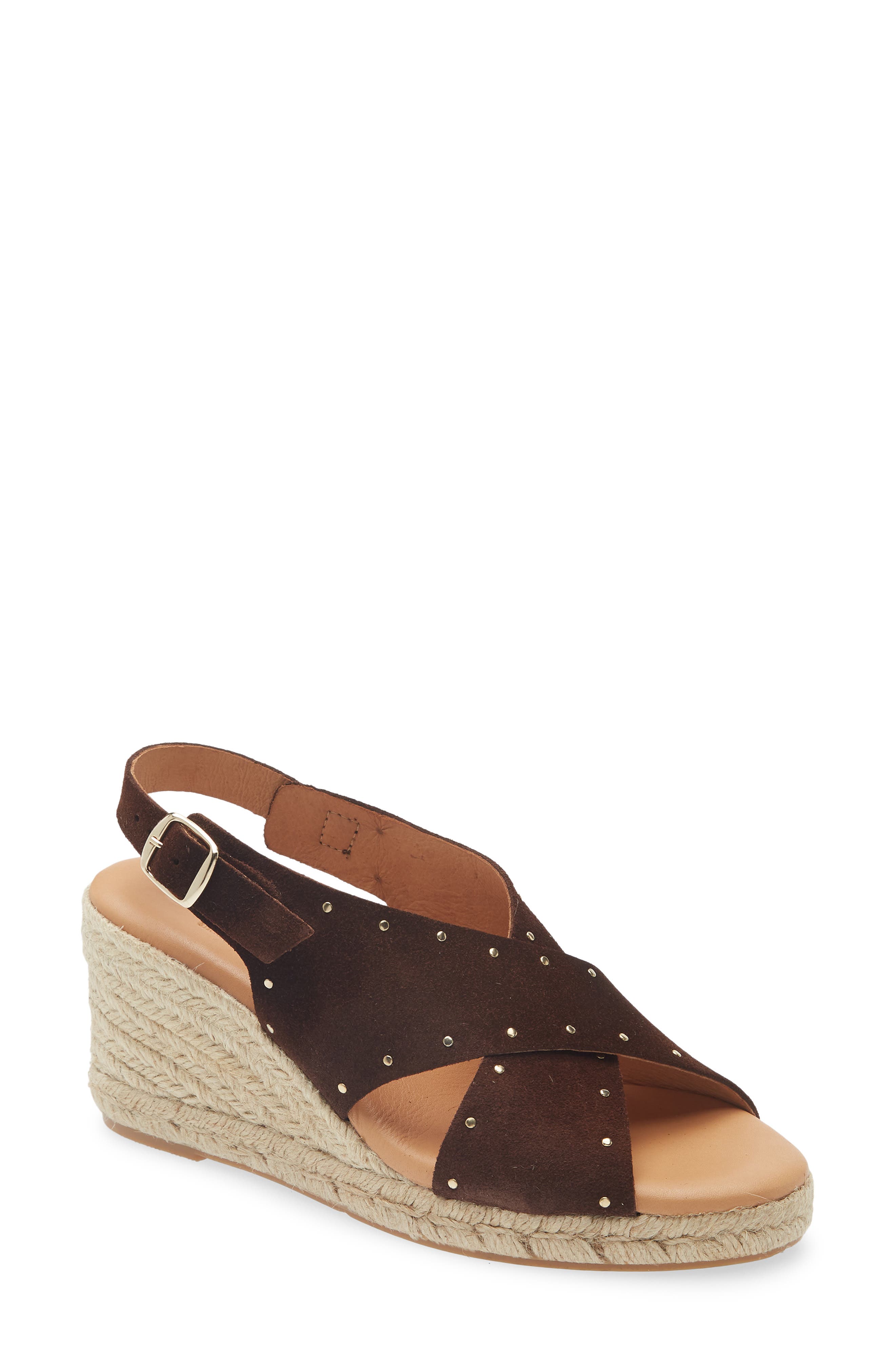 Cordani Eleni Slingback Espadrille Platform Wedge Sandal, Main, color, Marron Suede