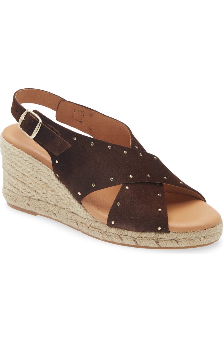 Cordani Eleni Slingback Espadrille Platform Wedge Sandal, Main, color, Marron Suede