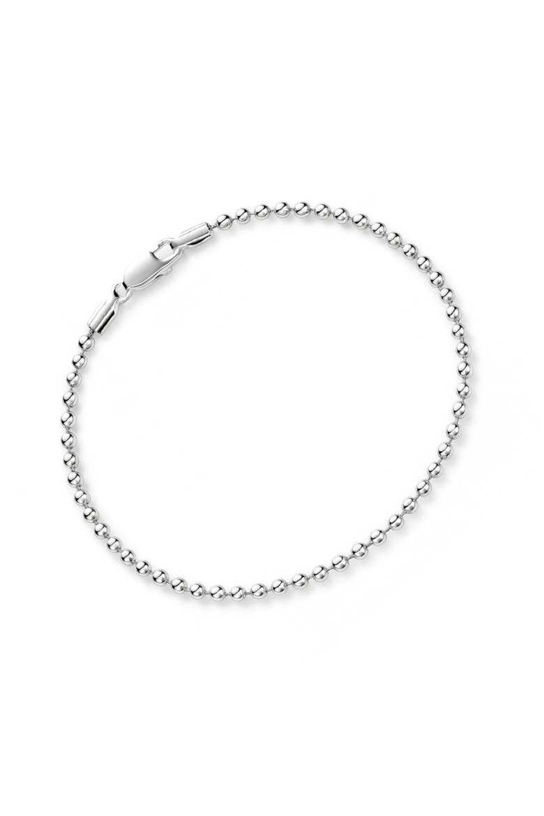 Sterling Silver Bead Ball Bracelet, Main, color, Silver