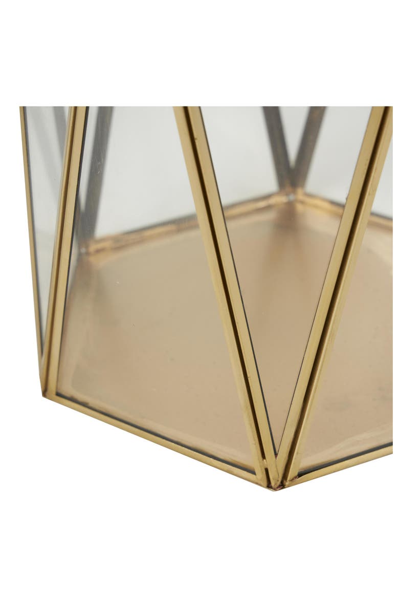 Set of 3 Modern Metal Lantern Candle Holders, Alternate, color, GOLD