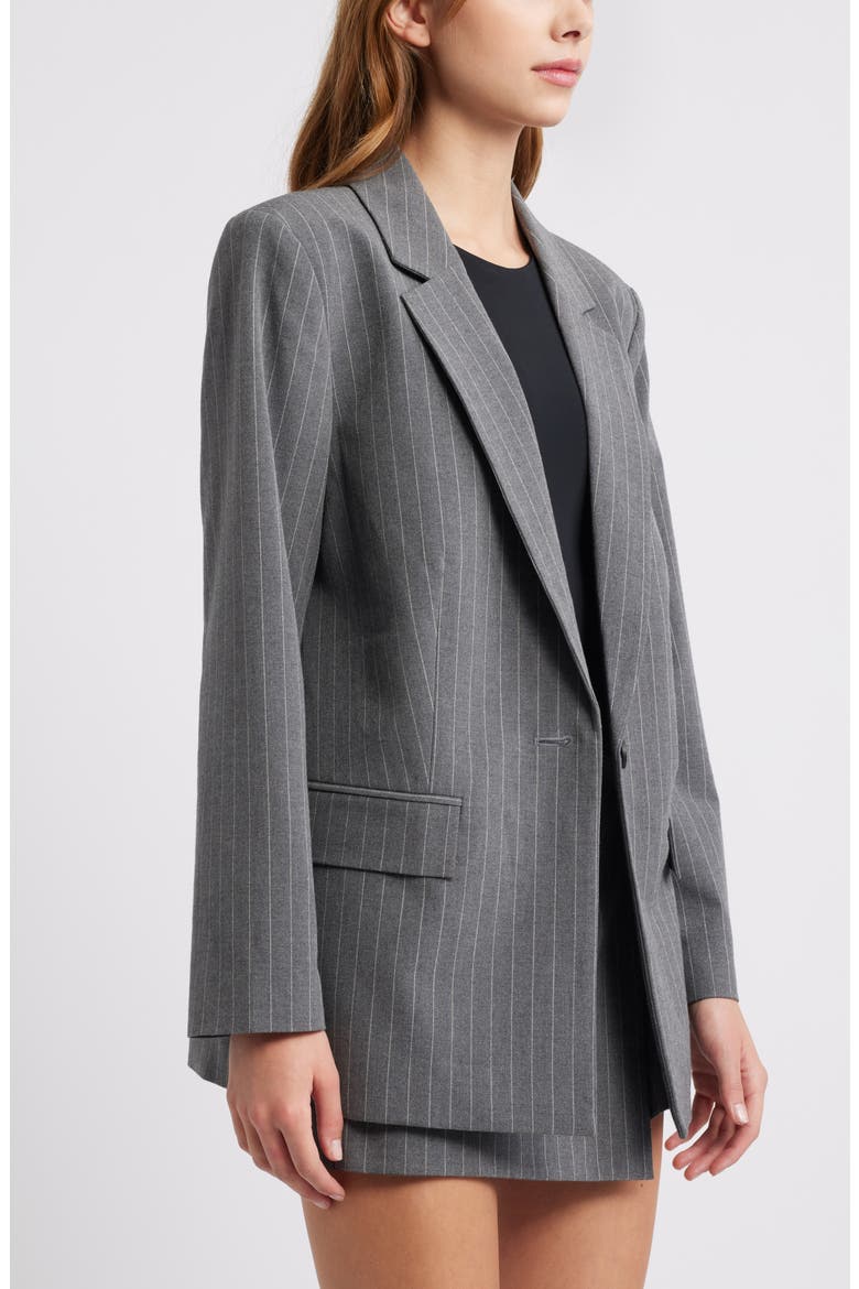 Relaxed Pinstripe Blazer, Alternate, color, GREY HEATHER EDIE STRIPE