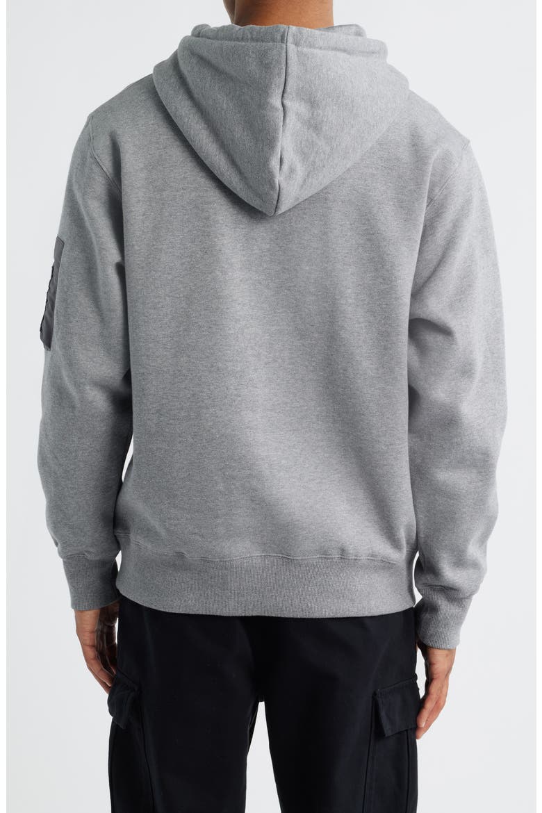 Utility Pocket Cotton Fleece Hoodie, Alternate, color, MEDIUM CHARCOAL HEATHER