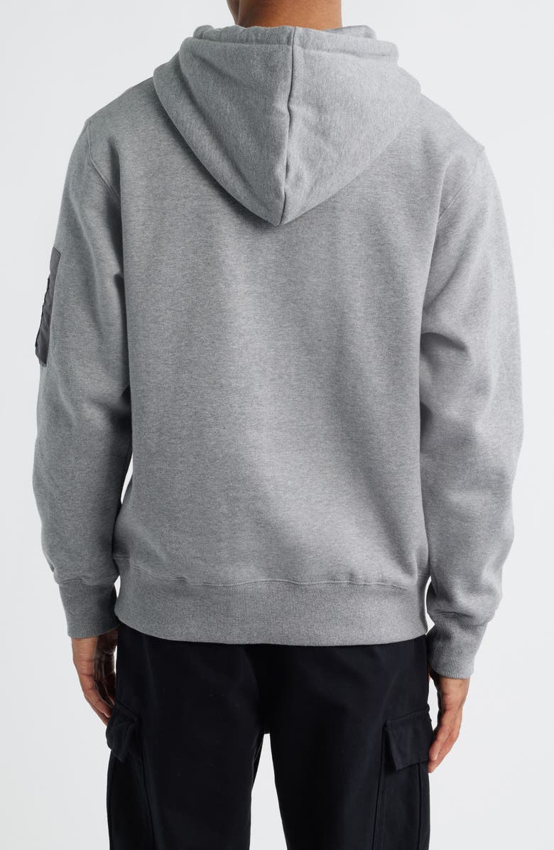 Alpha Industries Utility Pocket Cotton Fleece Hoodie, Alternate, color, Medium Charcoal Heather
