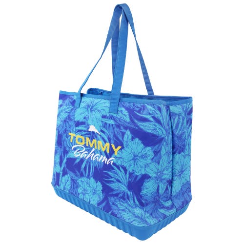 Tommy Bahama Water-repellent Tote With Pouch Tropical Floral Print In Blue