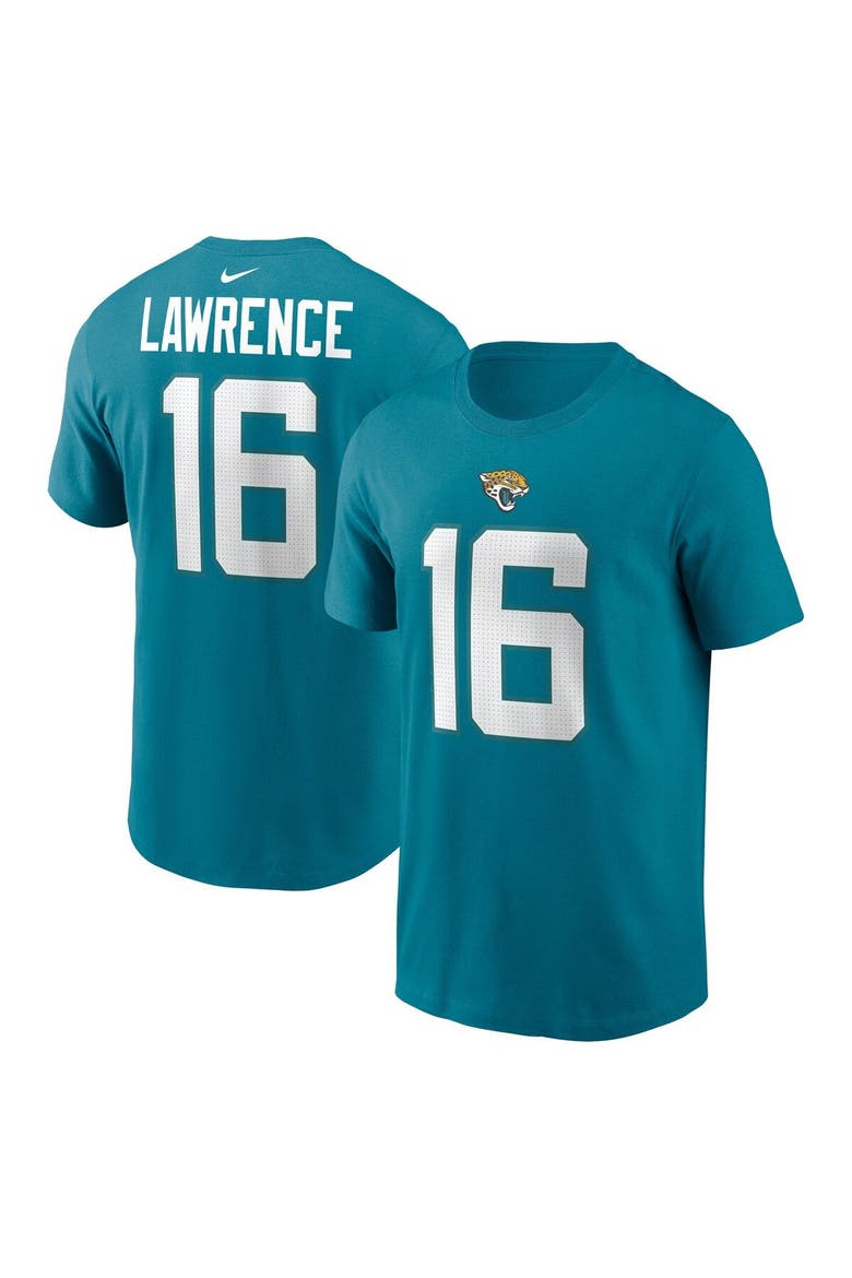 Men's Nike Trevor Lawrence Teal Jacksonville Jaguars Player Name & Number T-Shirt, Main, color, Teal