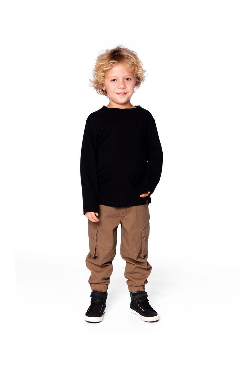 Deux par Deux Organic Cotton Jersey Pocket T-Shirt, Alternate, color, Black