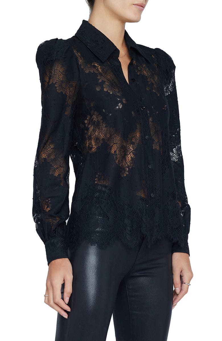 L'AGENCE Jenica Lace Blouse, Alternate, color, Black