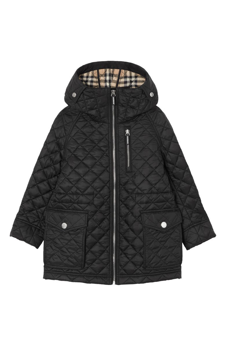 Burberry Trey Quilted Water Resistant Hooded Jacket, Main, color,