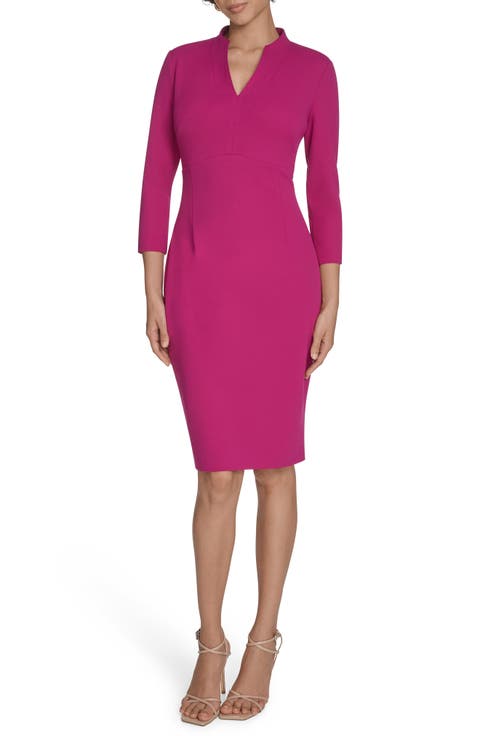 Split Neck Sheath Dress