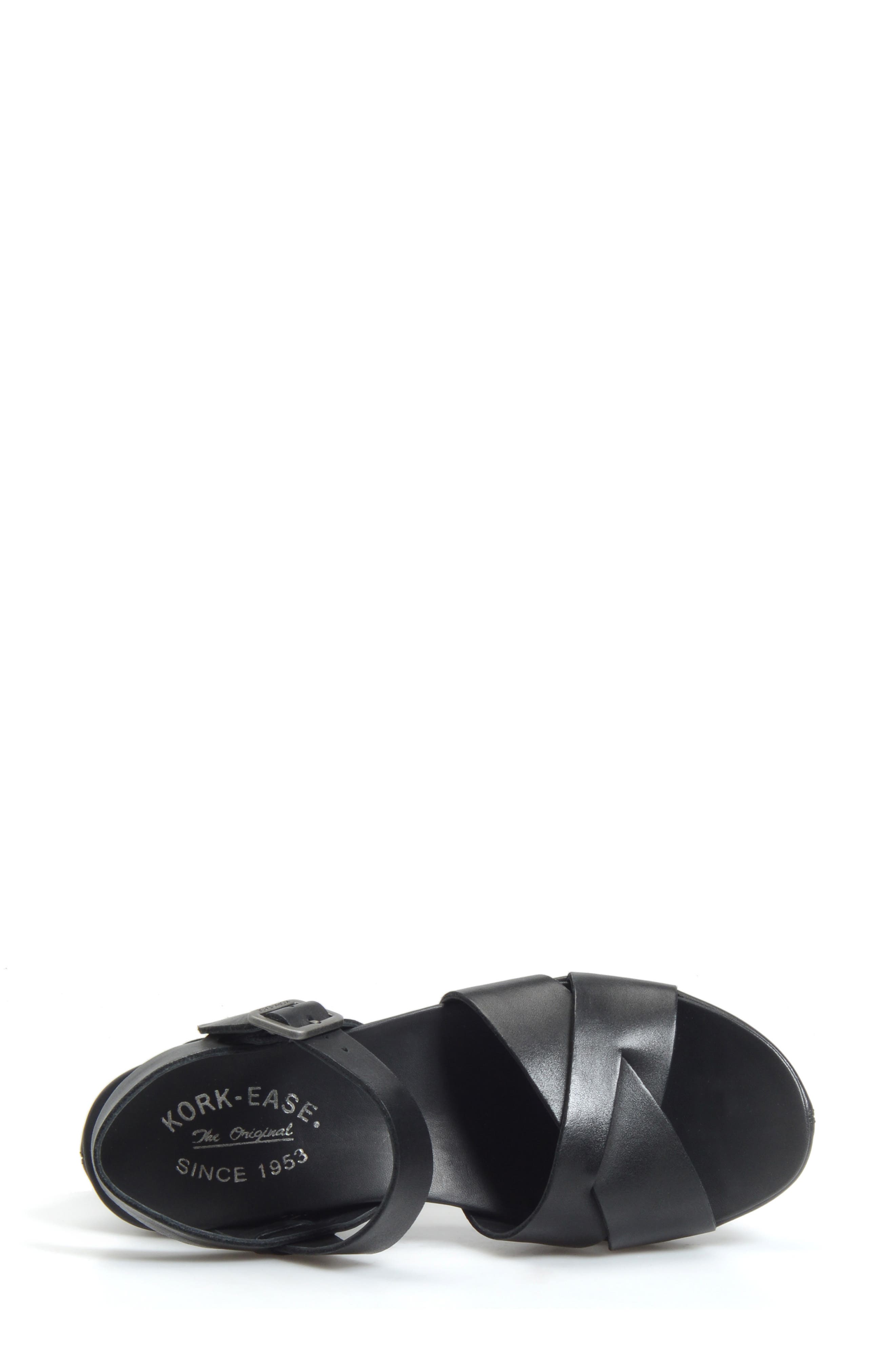 Kork-Ease<sup>®</sup> 'Myrna 2.0' Cork Wedge Sandal, Alternate, color, Black Leather