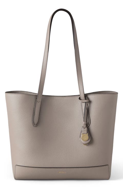 East/West Leather Shopper Tote