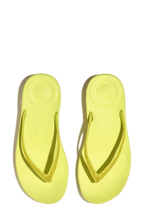 Fitflop Iqushion™ Splash Crystal Flip Flop In Sunny Lime