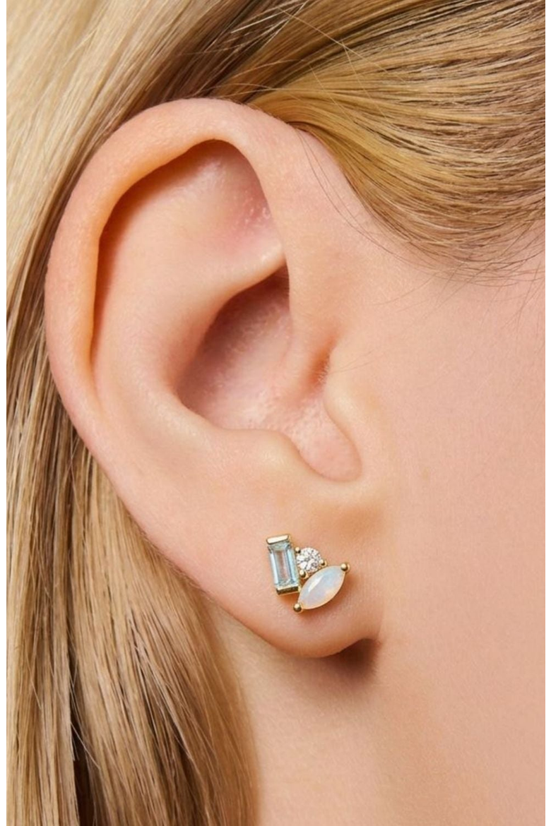 Seraphina Moonstone Topaz Stud Earrings, Alternate, color, Gold