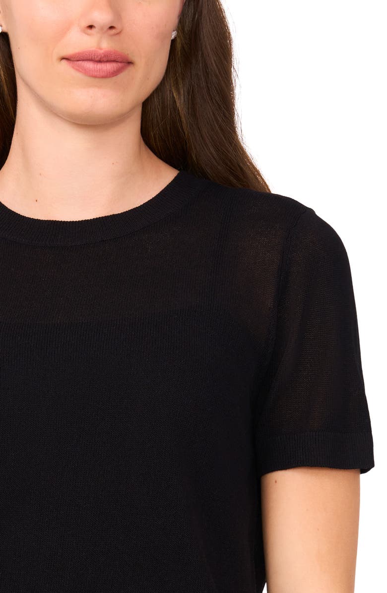 Halogen<sup>®</sup> Short Sleeve Sweater, Alternate, color, Rich Black