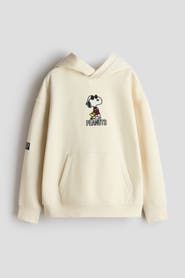 H&M Brushed-inside Printed Hoodie