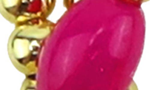 Panacea Set Of 3 Magenta Beaded Stretch Bracelets
