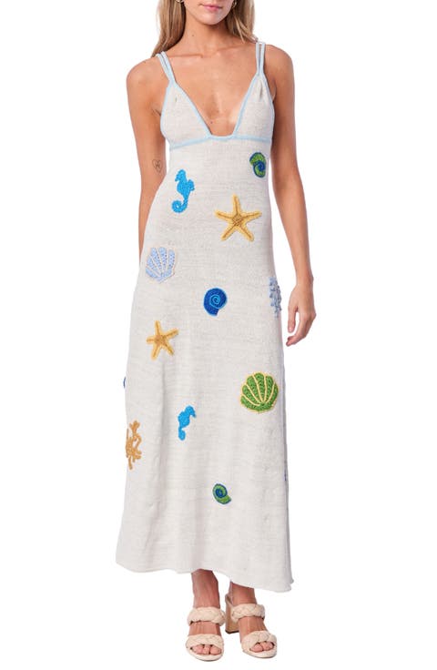 Carolina Appliqué Cover-Up Dress