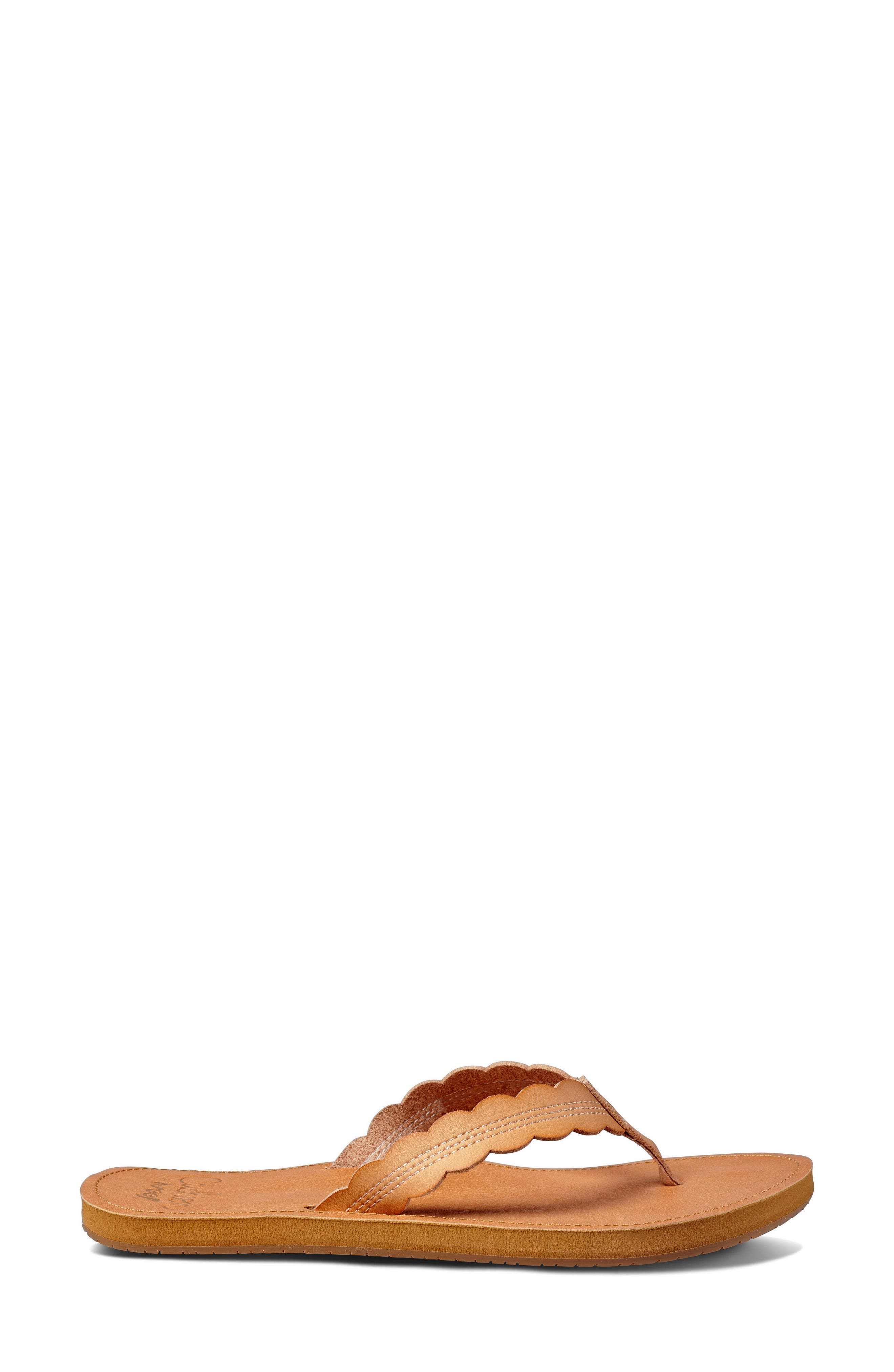 Reef Celine Scalloped Strap Flip-Flop Sandal, Alternate, color, Natural