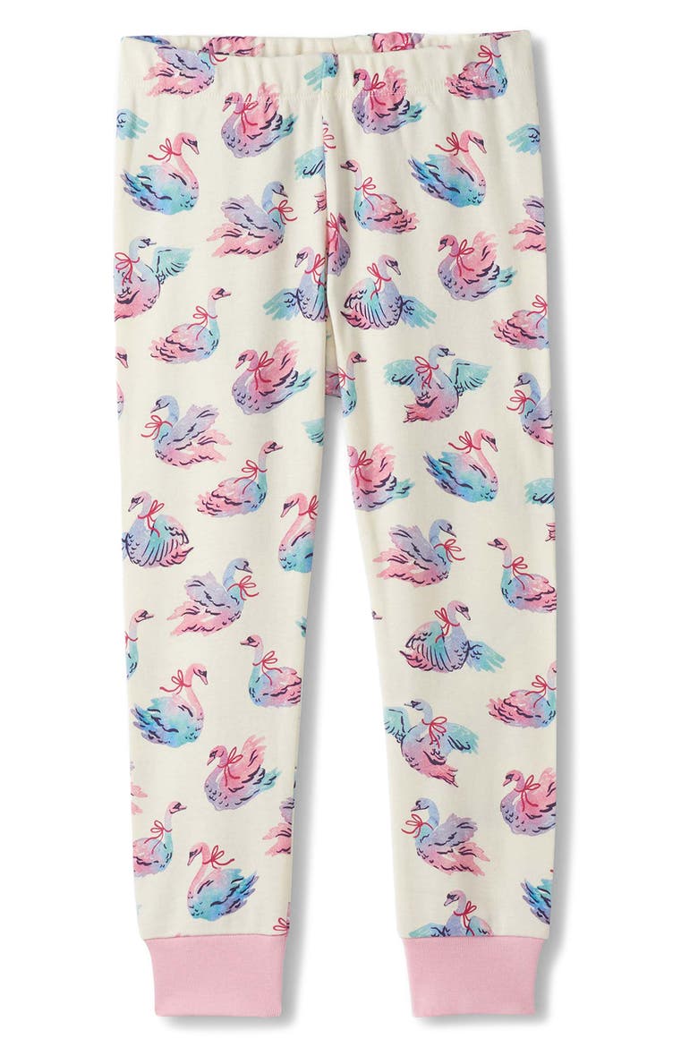 Kids' Elegant Swans Fitted Two-Piece Pajamas, Alternate, color, CAMI LACE