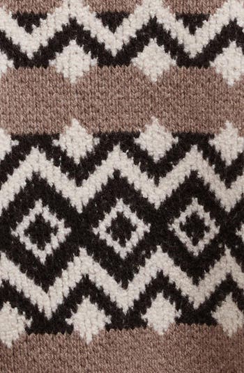 Klara Heritage Jacquard Wool Blend Zip-Up Cardigan