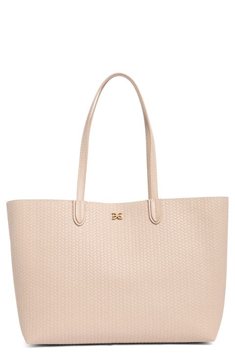 Eva Large Woven Tote Bag & Pouch