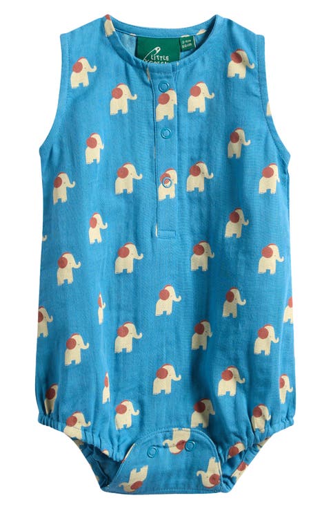 Blue Elephant Organic Cotton Bubble Romper (Baby)
