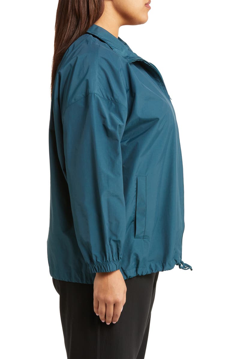 Eileen Fisher Stand Collar Organic Cotton Blend Zip Jacket, Alternate, color, 