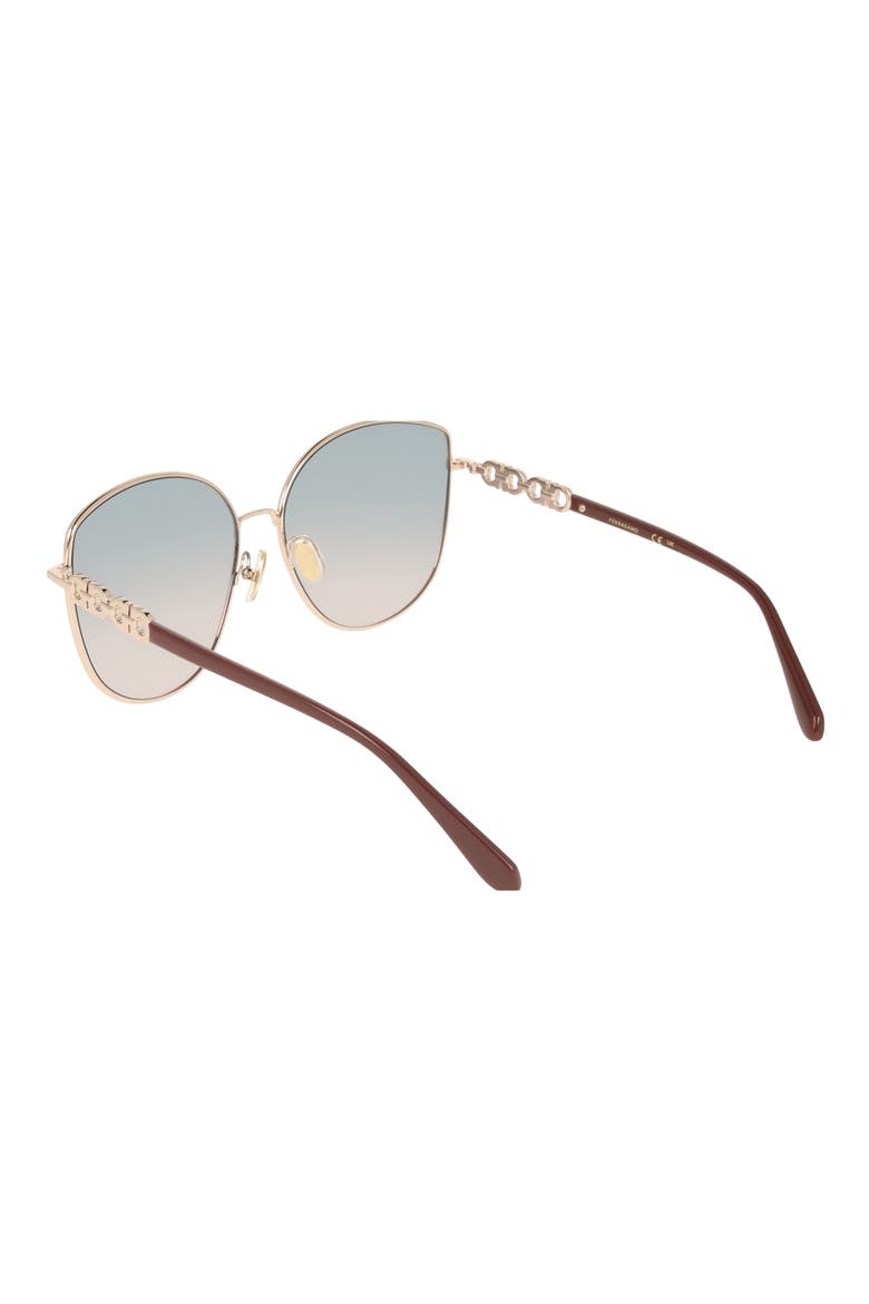 60mm Gradient Round Sunglasses, Alternate, color, ROSE GOLD/ AVIO ROSE GRADIENT