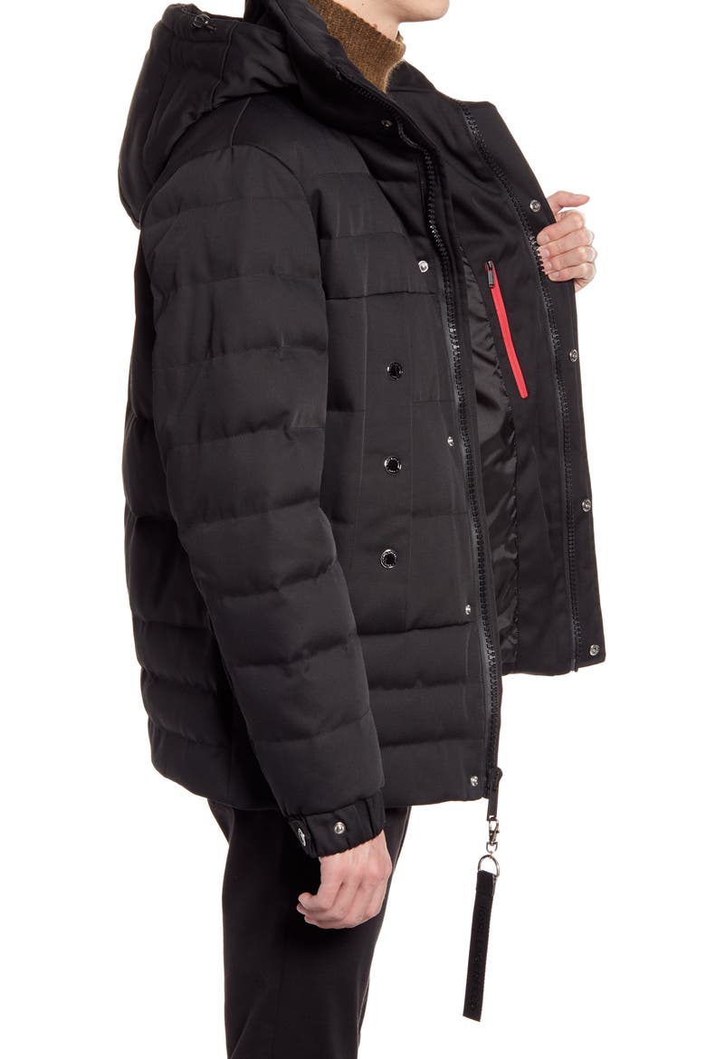 Down & Feather Parka, Alternate, color, BLACK