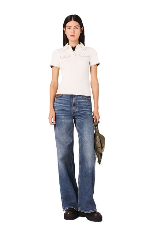 Maje Short-sleeve Polo Shirt In Neutral