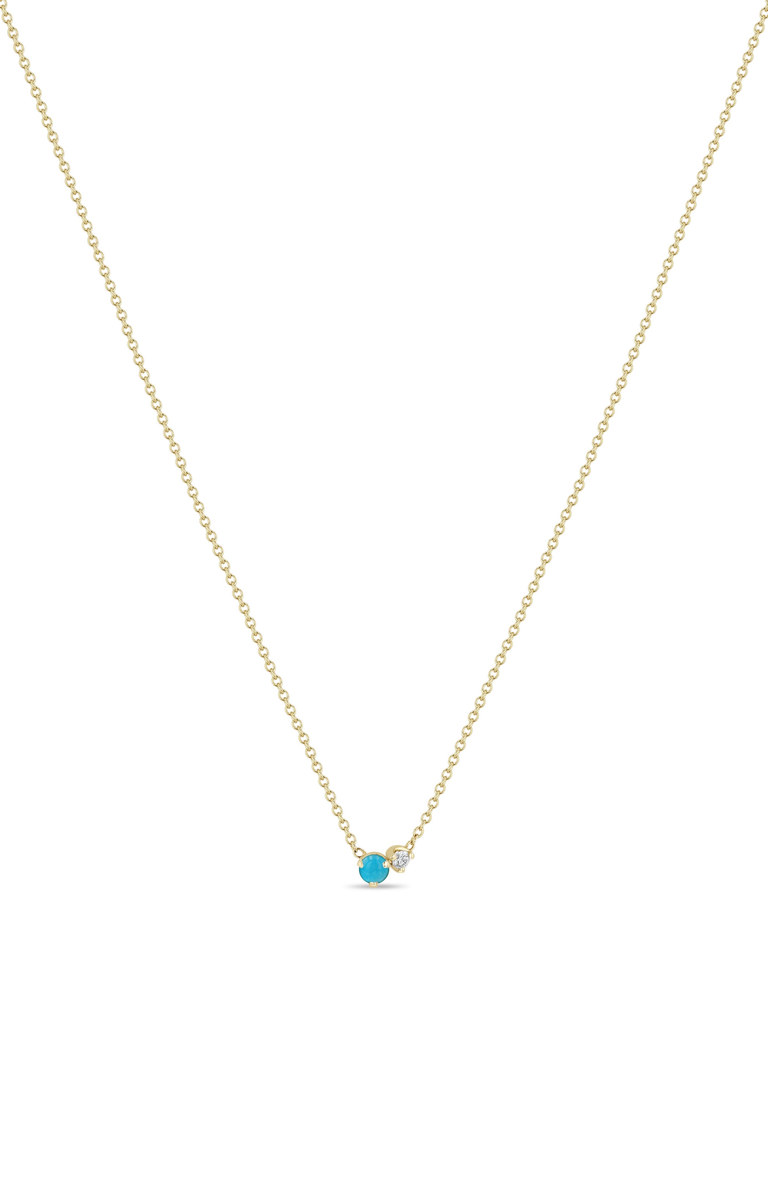 Zoë Chicco 14k Gold Mixed Stone Pendant Necklace
