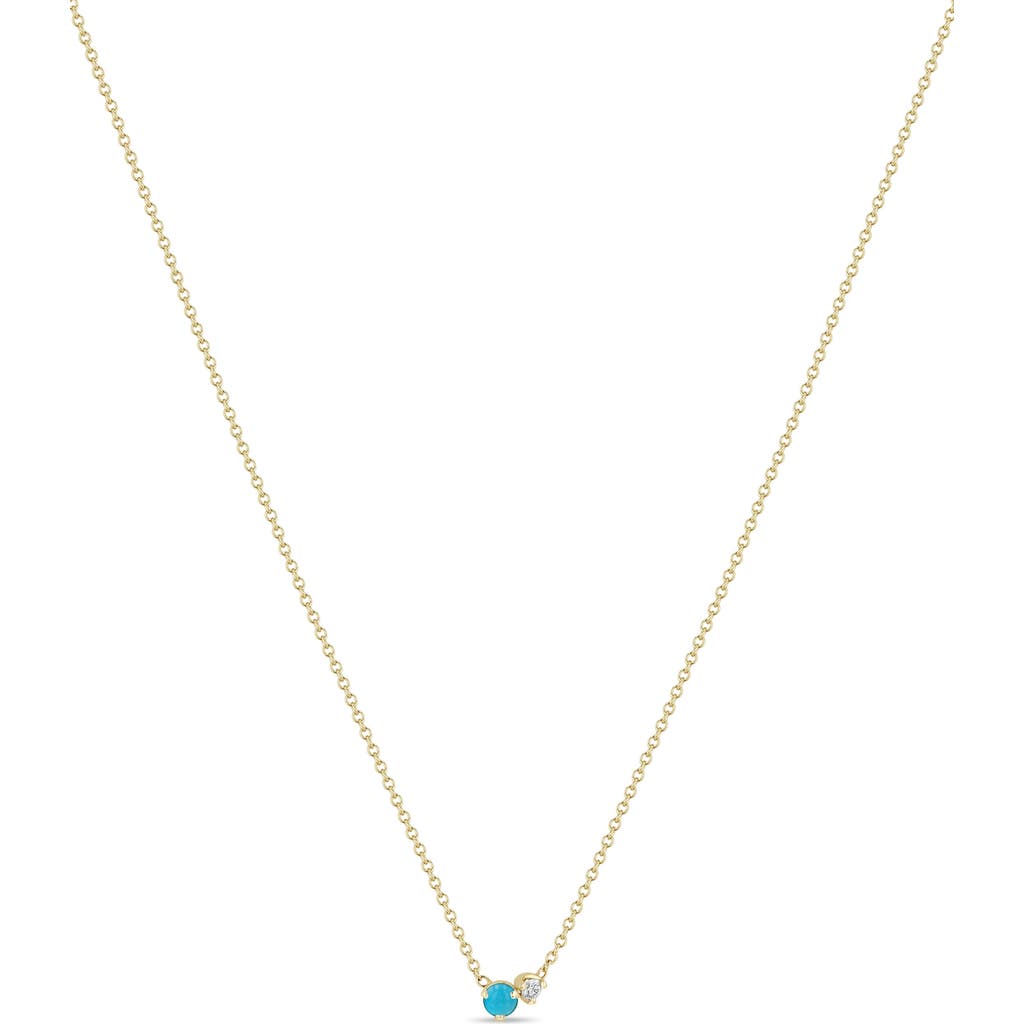 Zoë Chicco 14k Gold Mixed Stone Pendant Necklace