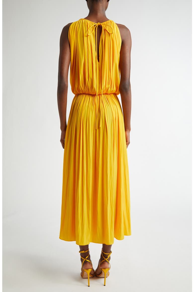Meredith Pleated Sleeveless Dress, Alternate, color, MANGO