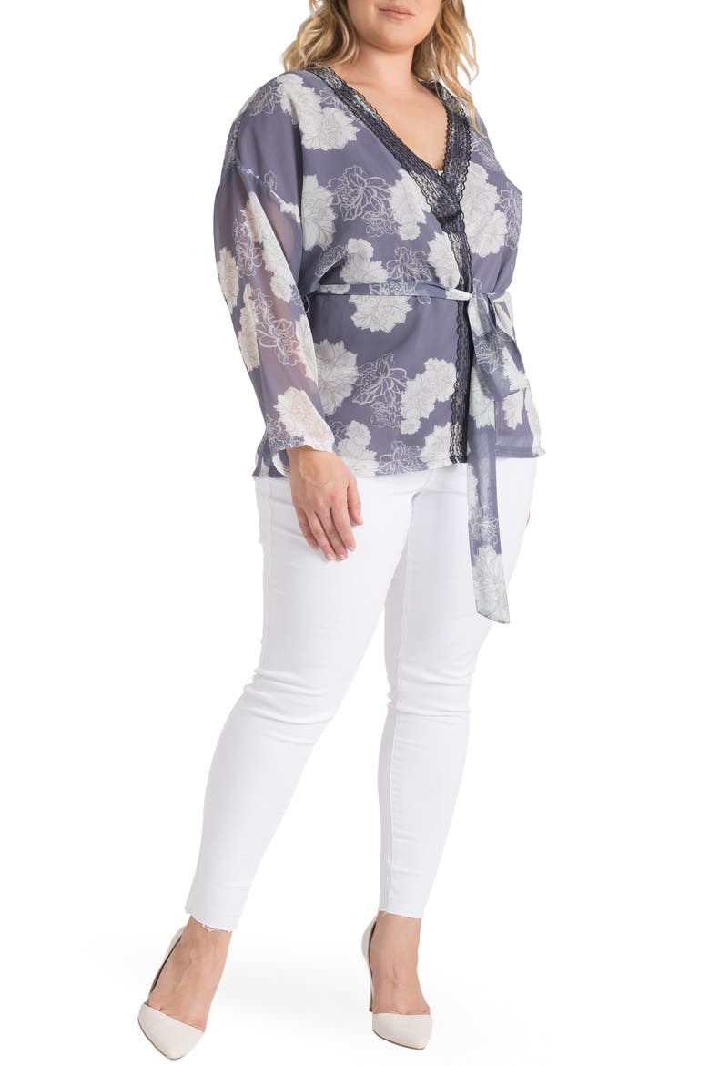 Irma Tie Front Jacket, Alternate, color, PURPLE