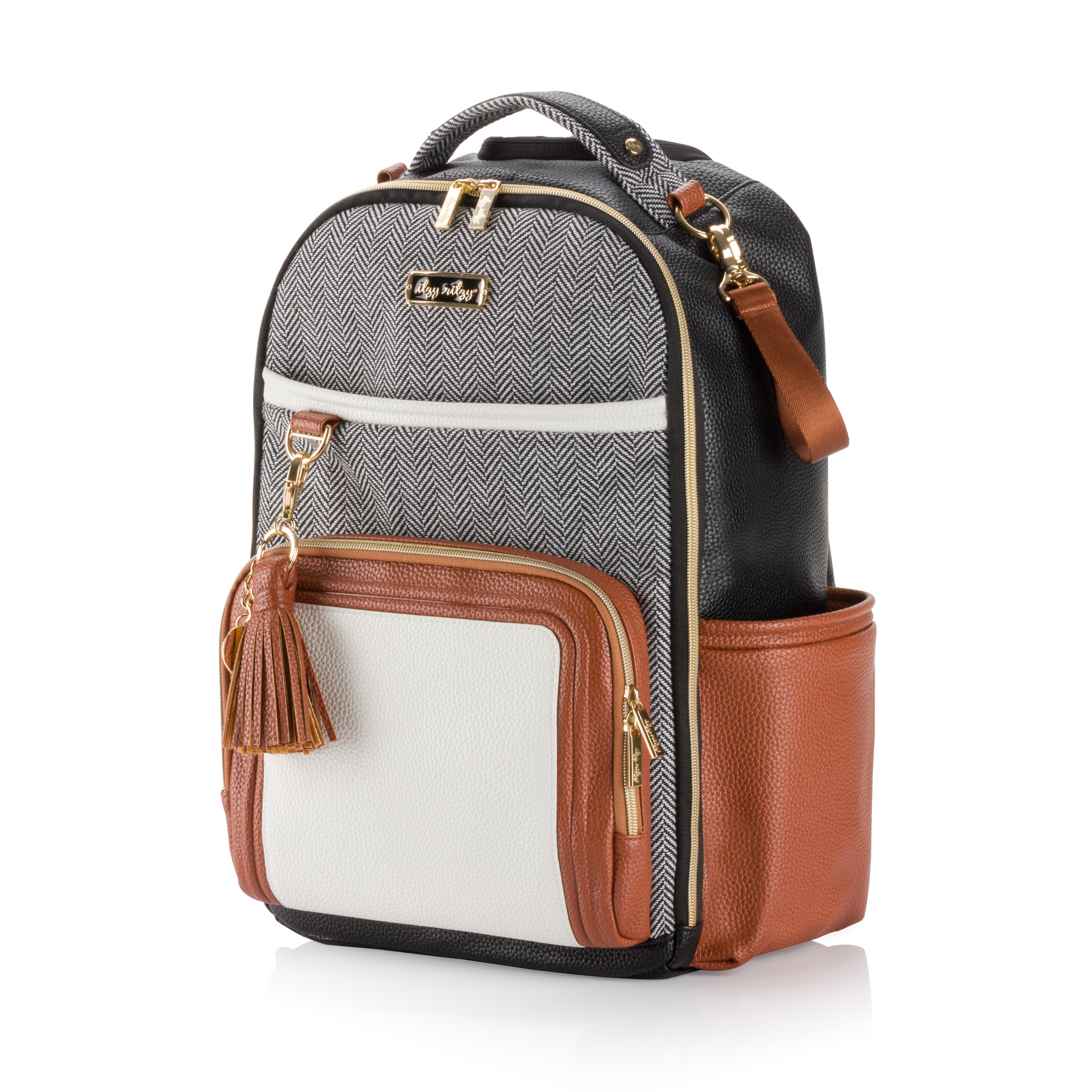 Itzy Ritzy Boss Plus Large Diaper Bag Backpack, Alternate, color, Coffee And Cream