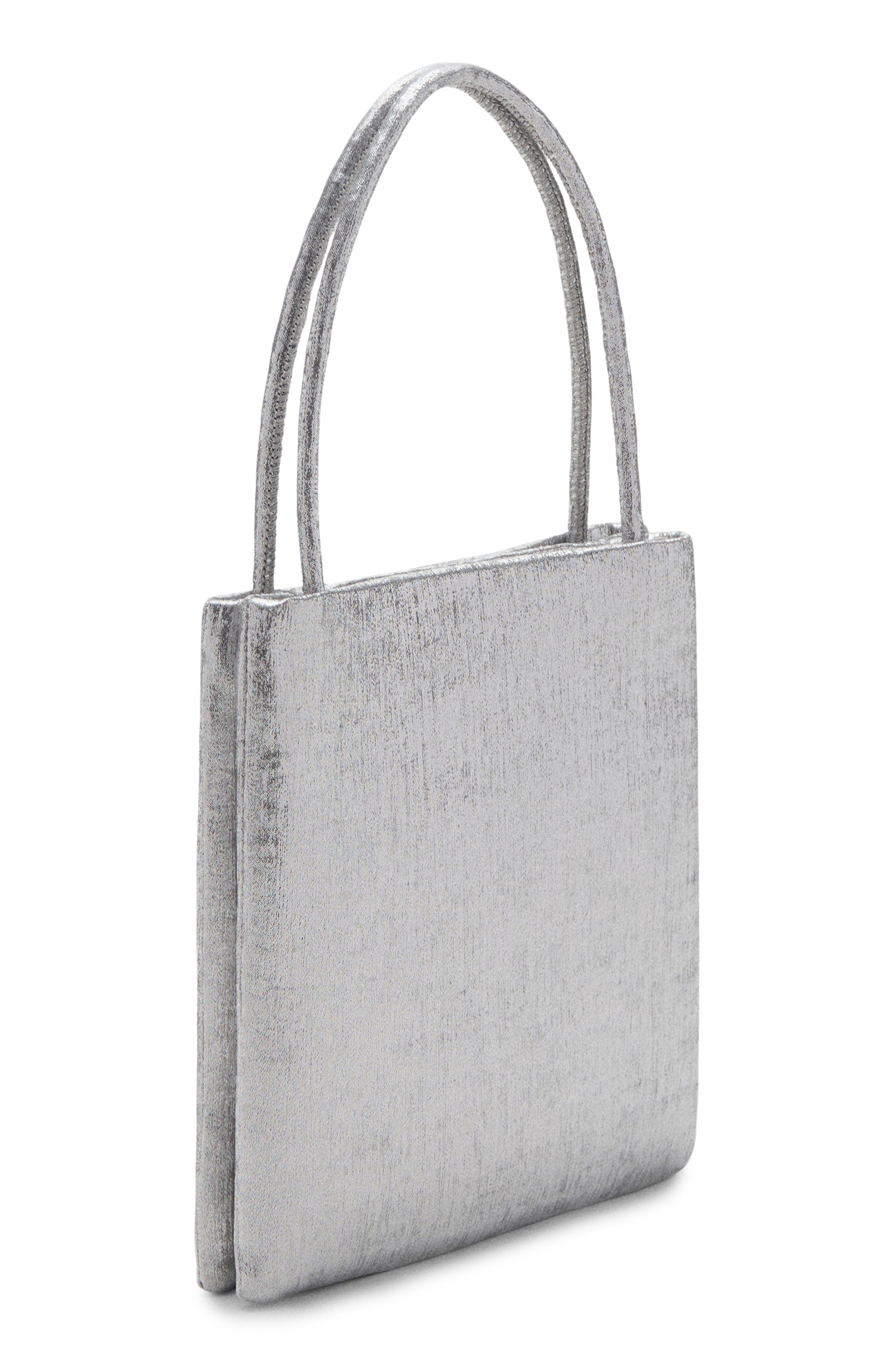 MANGO x Kaia Gerber Mini Shopper Bag, Alternate, color, Silver