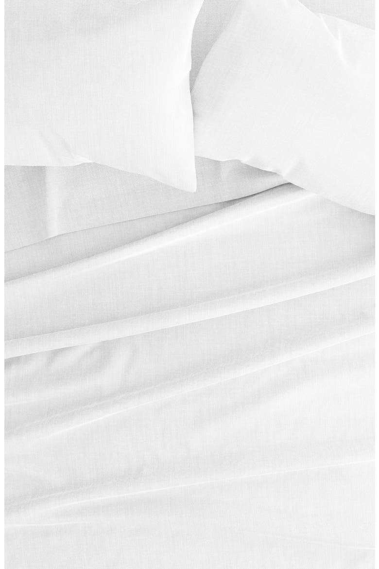 Luxury 4-Piece Rayon & Linen Blend Bed Sheet Set, Alternate, color, WHITE