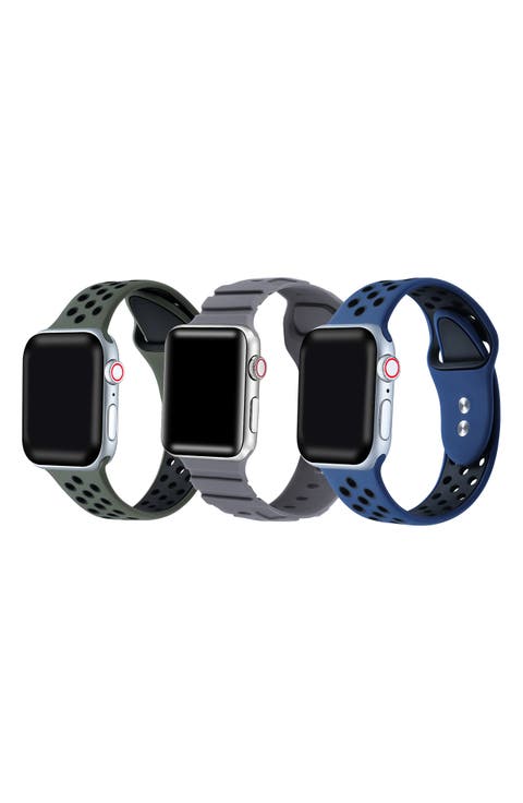 Assorted 3-Pack Silicone Apple Watch® Watchbands