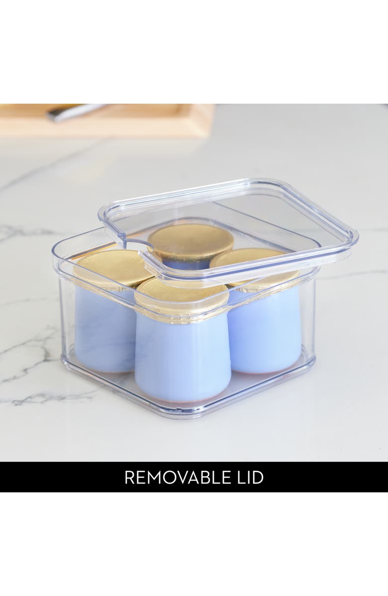 iDesign Stackable Fridge Organizer Bins with Lids - Set of 3 - Clear, Alternate, color, Clear