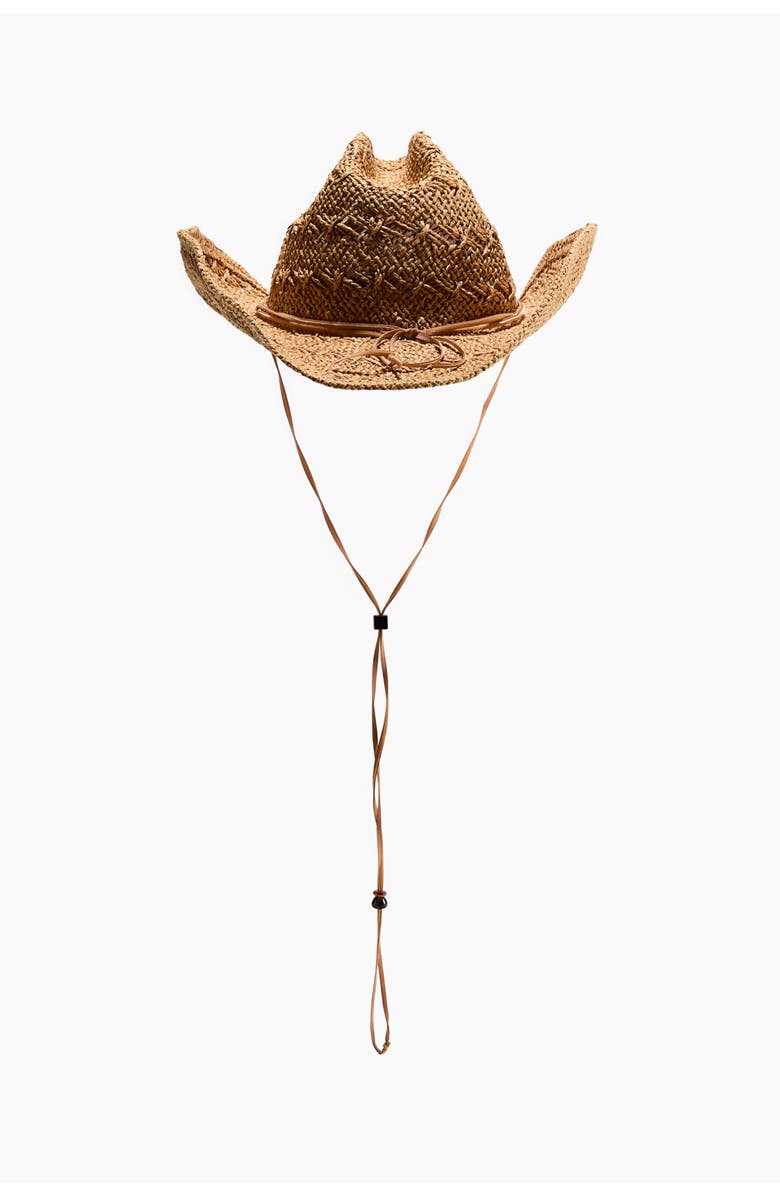 H&M Straw Cowboy Hat, Main, color, Beige