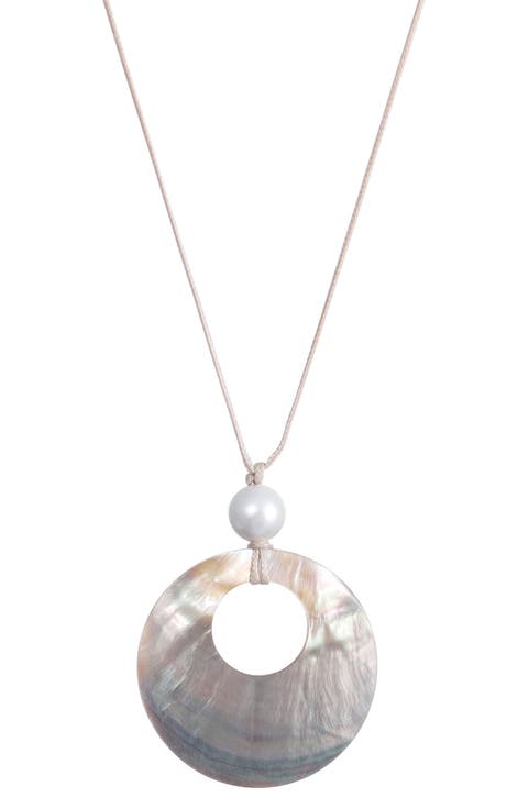 Shell & Faux Pearl Pendant Necklace