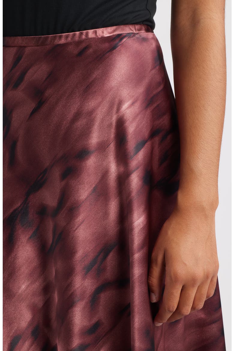 Savoy Print Bias Cut Maxi Skirt, Alternate, color, MERLOT MULTI