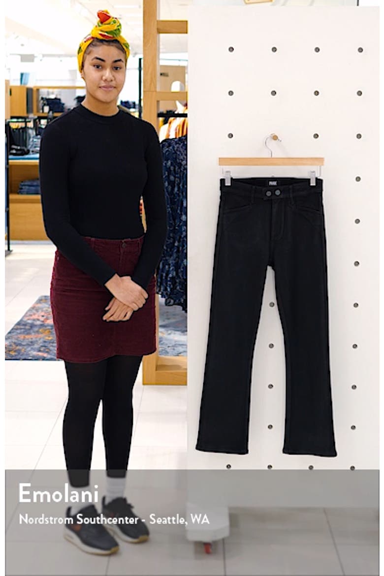 Transcend - Claudine Coated Double Button High Waist Ankle Flare Jeans video