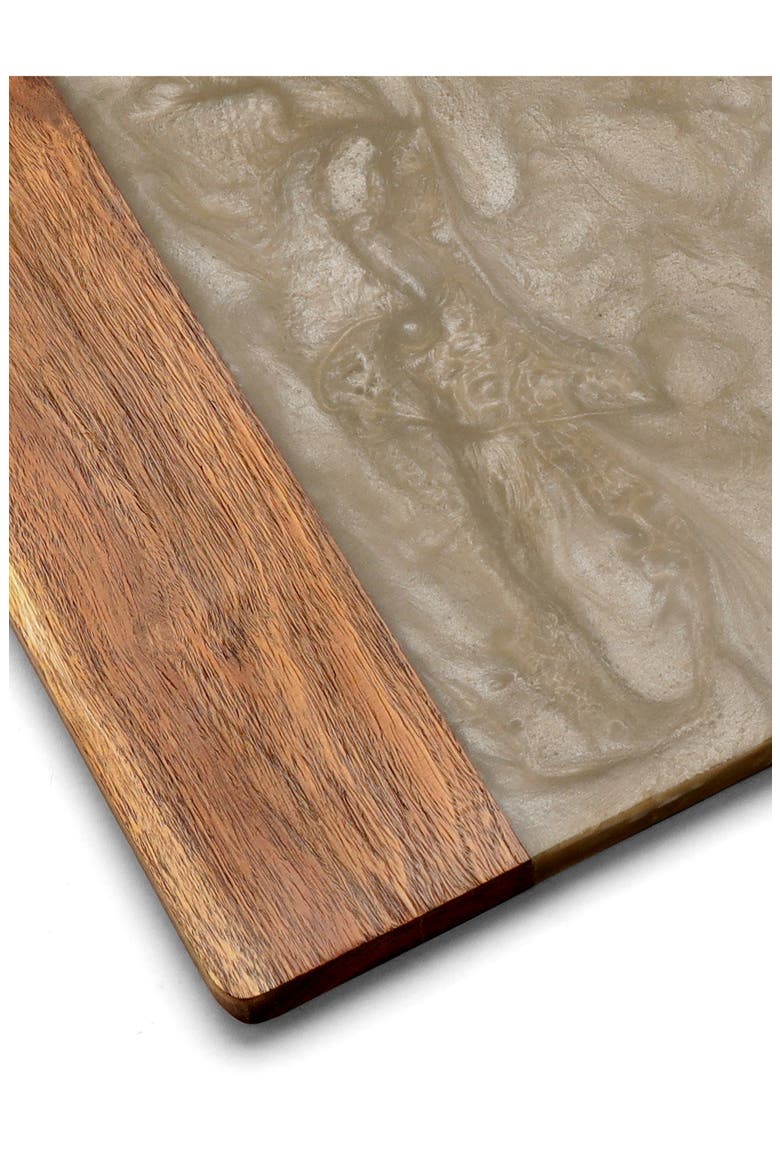 Wood & Resin Cheese Board, Alternate, color, BROWN