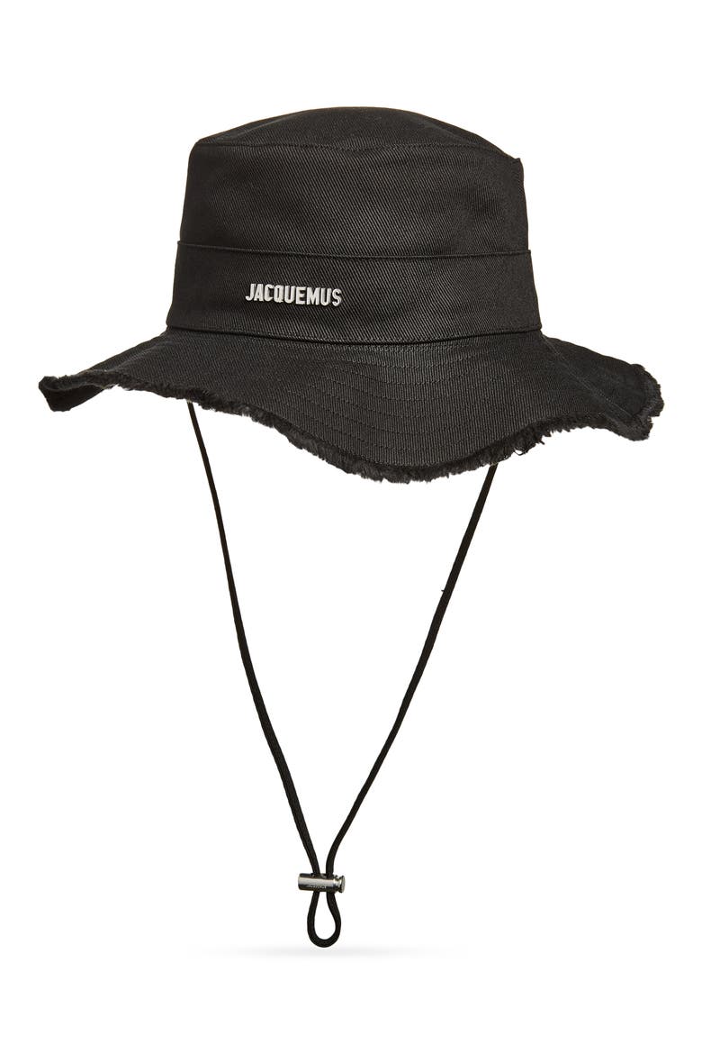 Le Bob Artichaut Fray Brim Cotton Hat, Main, color, BLACK 990