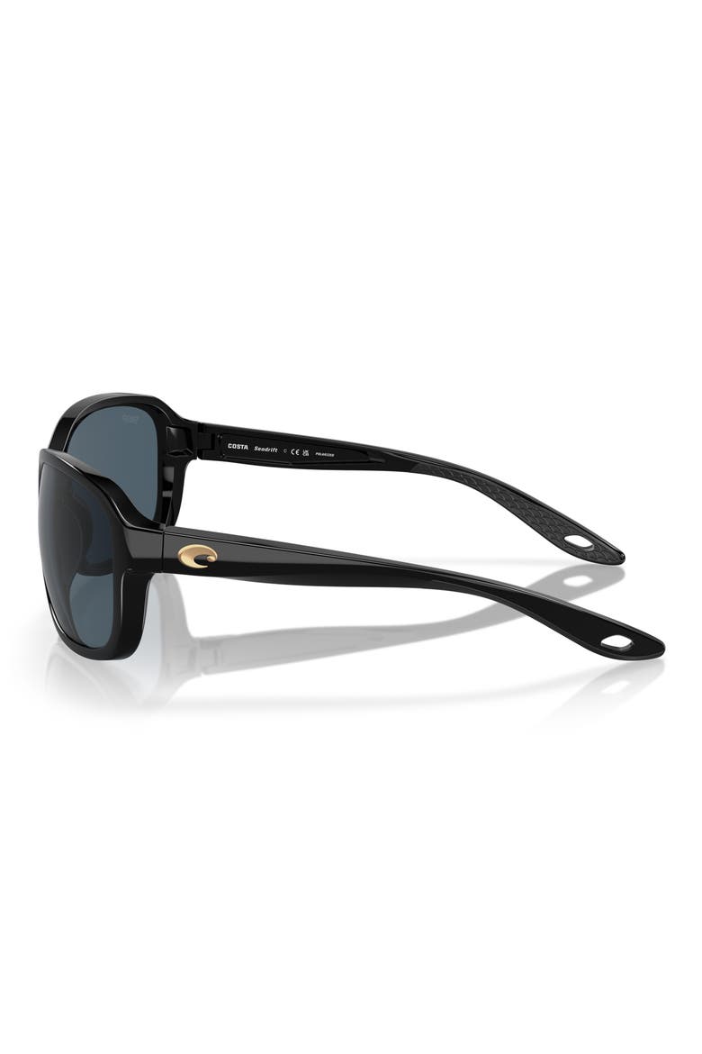 Seadrift 60mm Polarized Square Sunglasses, Alternate, color, BLACK/ GRAY