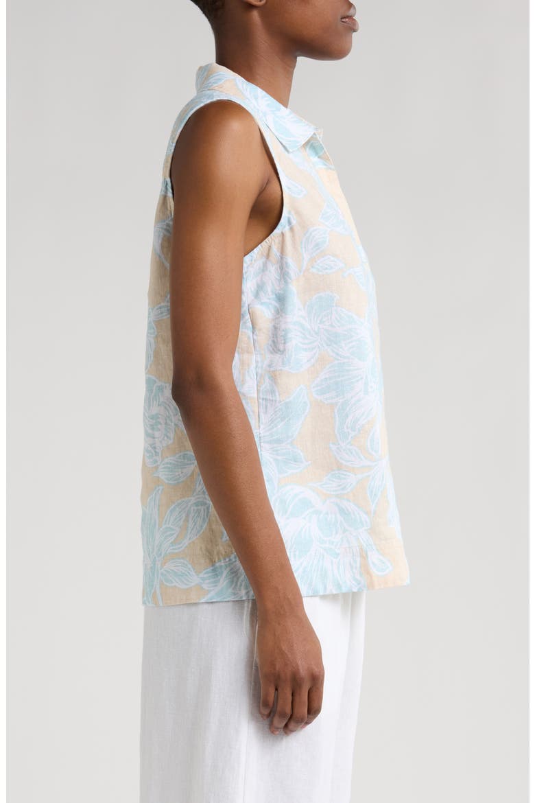 Paradiso Petals Sleeveless Linen Top, Alternate, color, WHITE ROCK